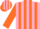 Silk - Fluorescent Pink, Orange Stripes, Pink Bars on Orange Sleeves, Pin