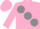 Silk - Pink, large grey spots, pink cap