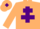 Silk - Beige, Purple Cross of Lorraine and diamond on cap