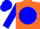 Silk - Orange,orange 'da' in blue disc,blue hoop on sleeves,blue cap