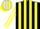 Silk - Black, white and yellow stripes, white and yellow stripes on b