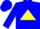 Silk - Blue, black and yellow triangle, blue sleeves, blue cap