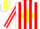 Silk - White, red stripes with yellow cross sash, red stripes, y
