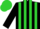 Silk - Black, lime green stripes, black sleeves, lime green cap