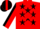 Silk - Red, black stars, red 'JR' and red star stripe