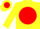 Silk - Yellow, Red R W F, Yellow Emblem on Red disc, Yellow Bars on Red