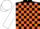 Silk - Black and Orange check, White sleeves and cap