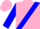 Silk - Pink, blue sash on front, blue 'GF & GETAWAY FARM' on back, blue sleeves, pink