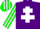 Silk - Purple, White cross of Lorraine, Green and White striped sleeves and cap Purple, White cross of Lorraine, White and Gre