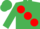 Silk - Emerald green, large red spots