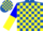 Silk - Royal Blue and Yellow Blocks, Blue and Yellow Halved Sleeves, Yel