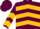 Silk - Maroon and gold inverted chevrons, gold