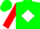 Silk - Forest Green, White Diamond, Crimson 'M', Crimson Sleeves, Green B