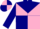 Silk - Pink, Navy Blue Triangular Yoke, Pink & Navy Blue Quartered sleeves