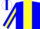 Silk - Blue and White Halves, Blue and Yellow Stripe