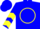 Silk - Blue, Yellow Circle and 'MOR', Yellow Chevrons on Sleeves, Yellow