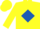 Silk - Yellow, Royal Blue 'R' in Diamond Frame