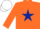 Silk - Orange, dark blue star, white cap