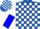Silk - Royal Blue and White Blocks, White and Blue Halved Sleeves, Blue