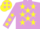 Silk - Plum, Yellow Stars and Rainbow Design, Blue, Red and Green Bars on