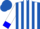 Silk - Royal blue and white stripes, blue cuffs on white sleeves, b