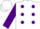 Silk - White, Purple spots, Purple Sleeves, White Cap