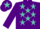 Silk - Purple, Turquoise Stars, Purple Cap, Turquoise Star