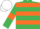 Silk - Emerald Green, Orange hoops and armlets, White cap