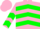 Silk - Hot Pink, Green Shamrock, Green Chevrons  on