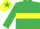 Silk - EMERALD GREEN, yellow hoop & armlet, yellow cap, emerald green star