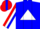 Silk - Blue and Red Halves, Red and White Triangle Panel, Blue and