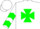 Silk - White, Green Maltese Cross, Green Chevrons on Sleeves