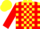 Silk - YELLOW, red braces, red blocks on sleeves, yellow cap