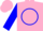 Silk - Hot pink, blue circle 'A' emblem and 'B' on back, blue sleeves,