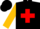 Silk - Black, Red Cross on Gold Square, Red Band on Gold Sleeves