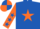 Silk - ROYAL BLUE, orange star, orange sleeves, royal blue stars, royal blue & orange quartered cap