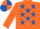 Silk - ORANGE, royal blue stars, orange sleeves, quartered cap