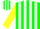 Silk - FORREST GREEN, White Stripes on Yellow Slvs