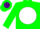 Silk - Green, Purple 'W' on White disc, Purp