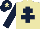 Silk - BEIGE, dark blue cross of lorraine & sleeves, dark blue cap, beige star