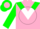 Silk - PINK, Green Chevron on White disc, Pink Band on Green sleeves