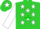 Silk - LIME GREEN, White Horseshoe and Stars, Green Star and Horseshoe on White Slvs