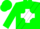 Silk - Green, white diamond cross sash, green 'CCR' on back, green diamo