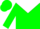 Silk - Kelly green, white '4' on black and green 'Q' on white yoke on back, b