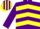 Silk - PURPLE & YELLOW CHEVRONS, purple sleeves, striped cap