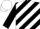 Silk - Black and white diagonal stripes, white cap