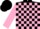 Silk - Black, pink blocks, pink sleeves, black cap
