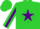 Silk - Lime green, lime green 'MB' on purple star, purple diamond stripe sleeves