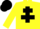 Silk - yellow, black cross of lorraine, checked cap