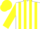 Silk - White, pale yellow stripes, pale yellow stripes on sleeves, pale yellow cap